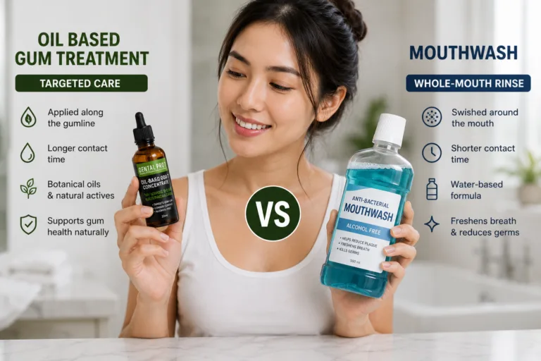 Oil Based Gum Treatment vs Mouthwash