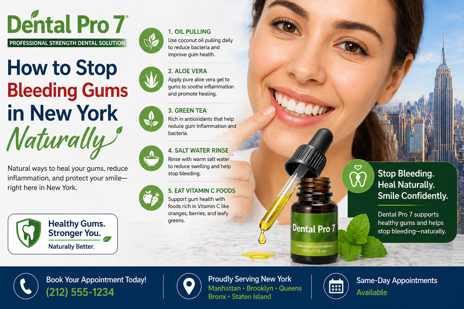 How to Stop Bleeding Gums in New York Naturally